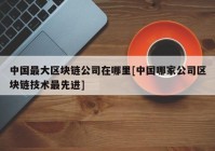 中国最大区块链公司在哪里[中国哪家公司区块链技术最先进]