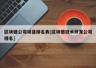 区块链公司项目排名表[区块链技术开发公司排名]